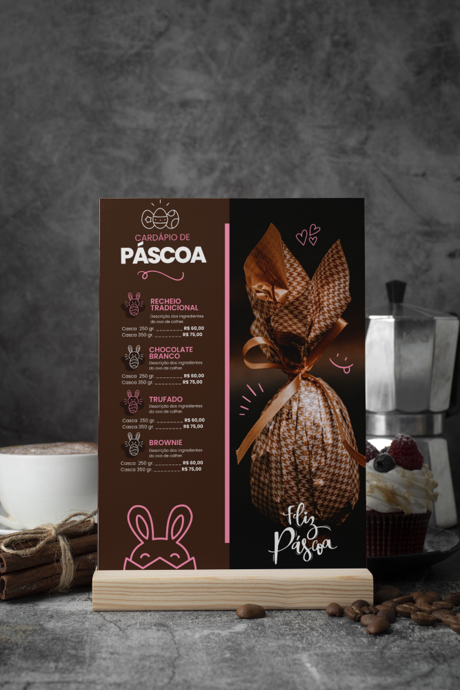 Cardápio de PVC Frente e Verso A4