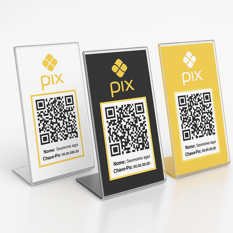PLACA PIX, INSTA, WIFI EM ACRÍLICO