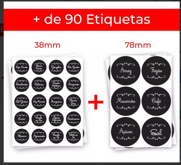 Etiquetas Adesiva Para Potes Temperos Grãos